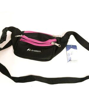 Everest Signature Waist Fanny Pack Black Pink Adjustable Waist